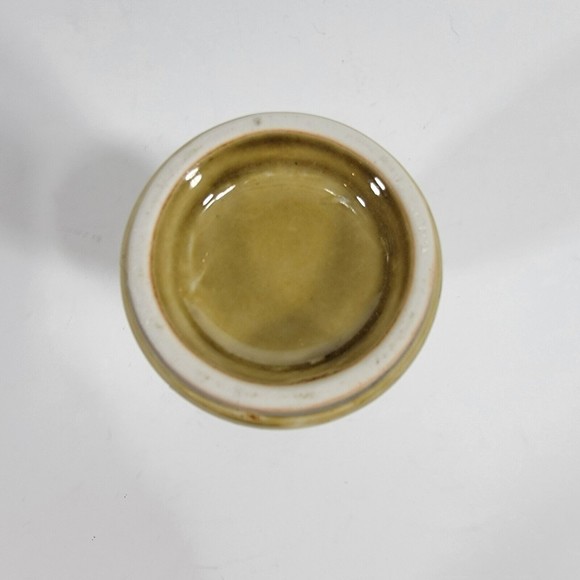 Ceramic Japanese Sake Bottle Brown Green 5 Inches Tall - Picture 5 of 6